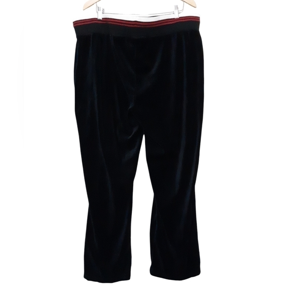 Vintage Tommy Hilfiger Track Sweatpant women 3X wide legs velour Navy y2k Sport